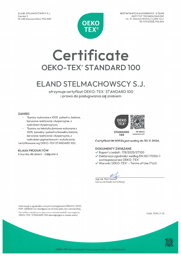 OEKO-TEX® STANDARD 100 — IW 00524